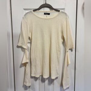 Michael Lauren Cream Waffle Fabric Long Sleeve